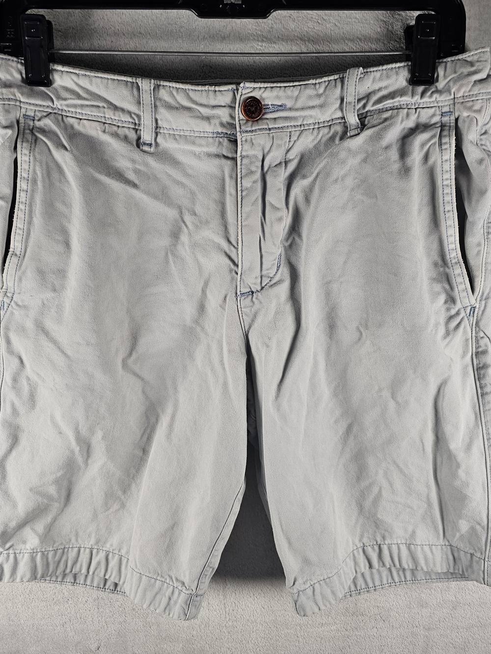 Abercrombie & Fitch Sz. 29 Men's Gray Chino Shorts 100% Cotton A&F Casual